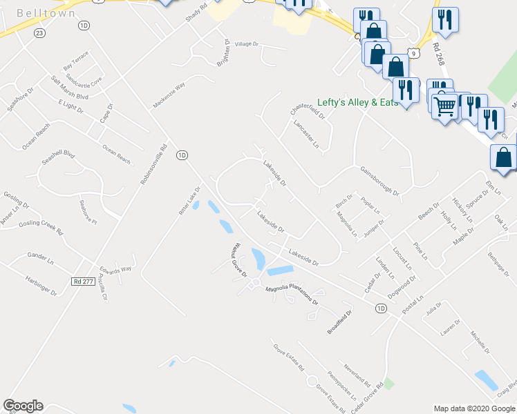 map of restaurants, bars, coffee shops, grocery stores, and more near 15 15L-23 in Lewes