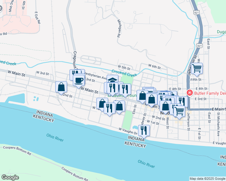 map of restaurants, bars, coffee shops, grocery stores, and more near 714 West Main Street in Madison