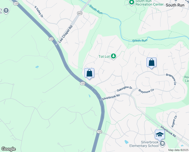 map of restaurants, bars, coffee shops, grocery stores, and more near 8040 Oak Hollow Lane in Fairfax Station