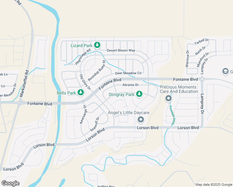 map of restaurants, bars, coffee shops, grocery stores, and more near Declaration Drive in El Paso County