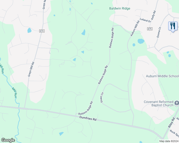 map of restaurants, bars, coffee shops, grocery stores, and more near 7254 Gray Court in Warrenton
