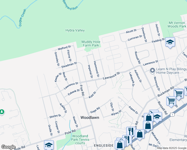 map of restaurants, bars, coffee shops, grocery stores, and more near 8023 Imperial Street in Alexandria