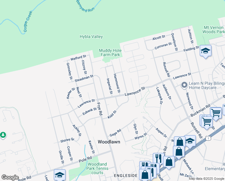 map of restaurants, bars, coffee shops, grocery stores, and more near 8023 Imperial Street in Alexandria