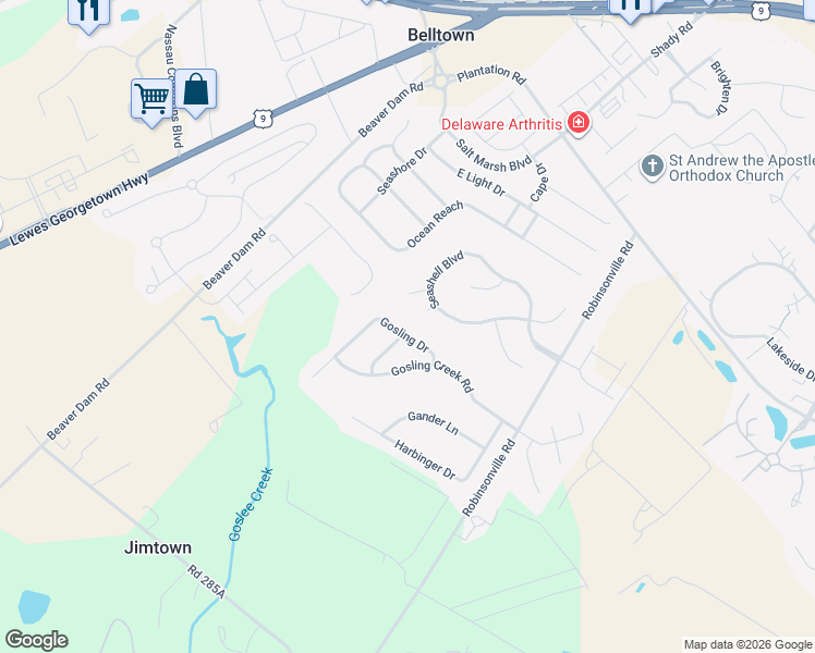 map of restaurants, bars, coffee shops, grocery stores, and more near 10 Gosling Drive in Lewes