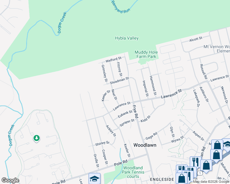 map of restaurants, bars, coffee shops, grocery stores, and more near 8007 Noel Street in Alexandria