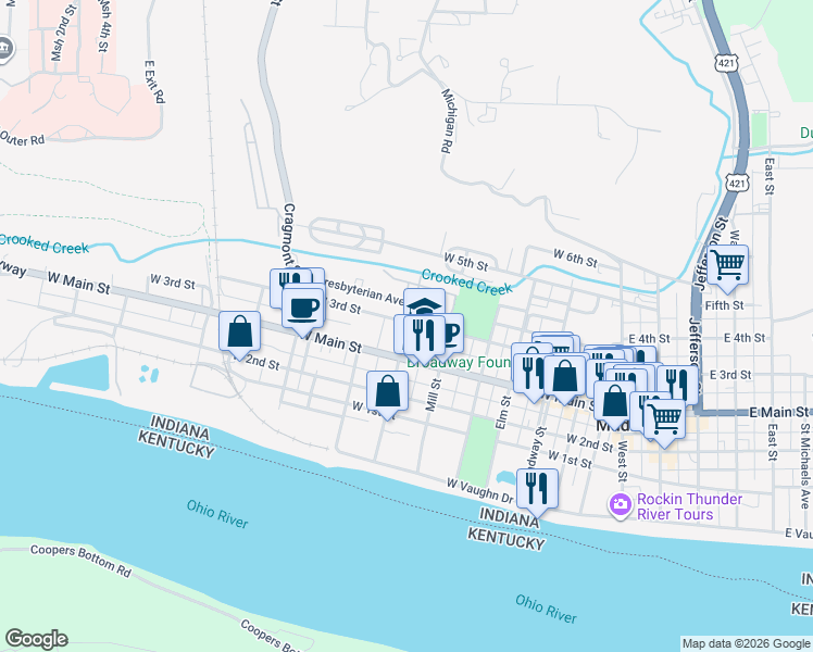 map of restaurants, bars, coffee shops, grocery stores, and more near 600 West 3rd Street in Madison