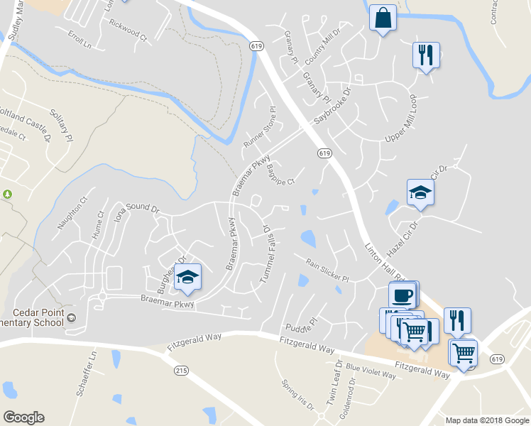 map of restaurants, bars, coffee shops, grocery stores, and more near 12196 Drum Salute Place in Bristow