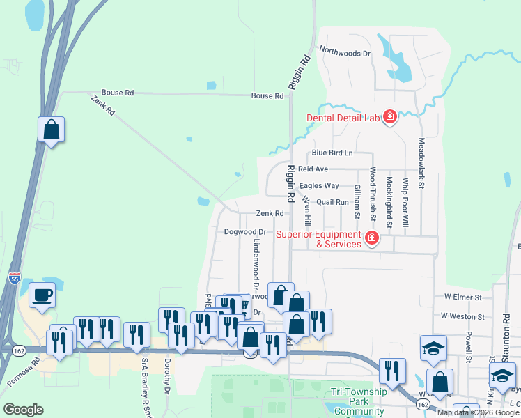 map of restaurants, bars, coffee shops, grocery stores, and more near 511 Zenk Road in Troy