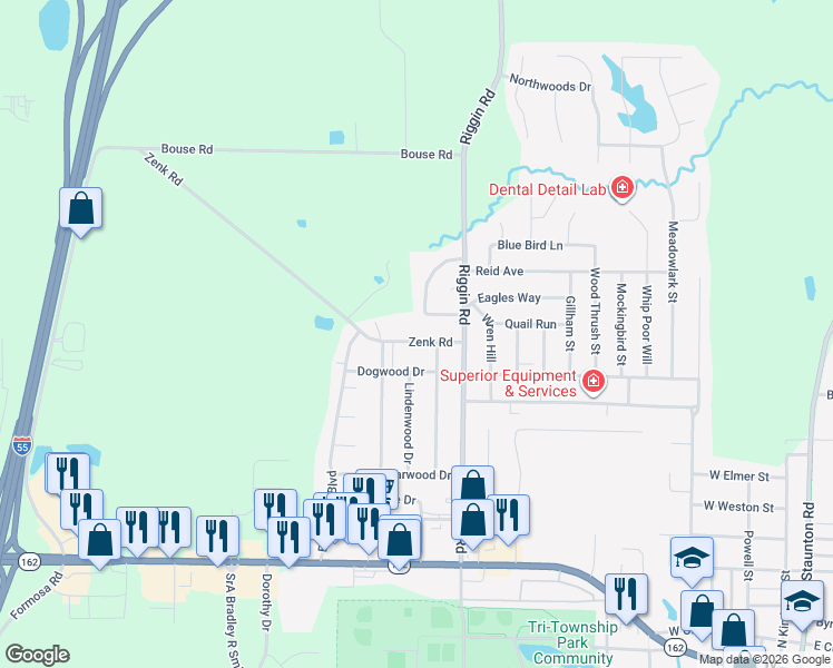 map of restaurants, bars, coffee shops, grocery stores, and more near 511 Zenk Road in Troy