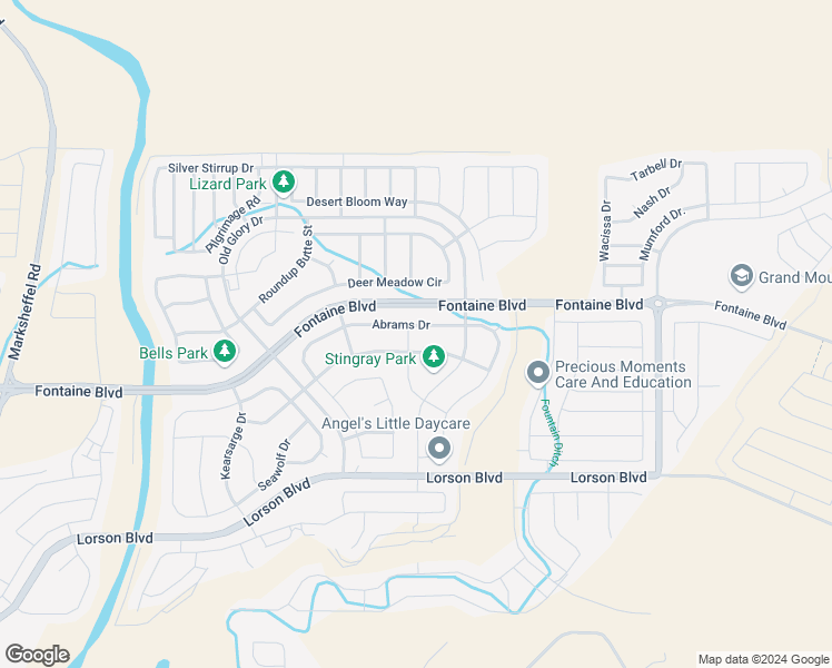 map of restaurants, bars, coffee shops, grocery stores, and more near 10387 Abrams Drive in Colorado Springs