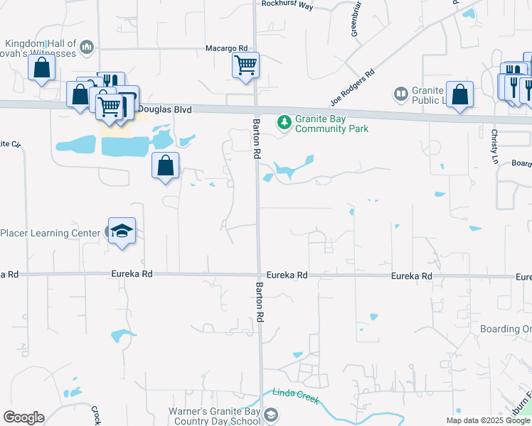 map of restaurants, bars, coffee shops, grocery stores, and more near 6080 Mica Way in Granite Bay