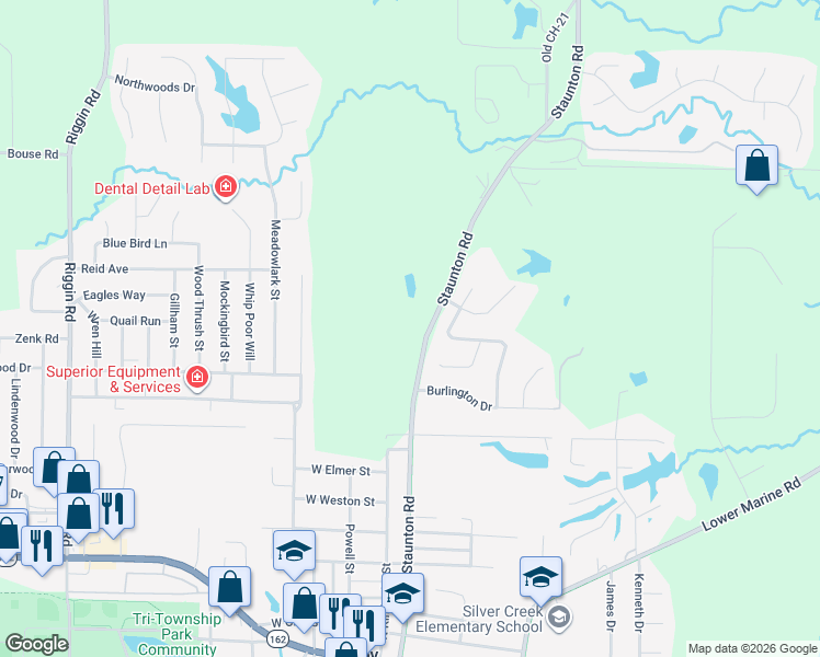 map of restaurants, bars, coffee shops, grocery stores, and more near 217 Remington Court in Troy