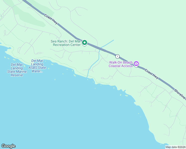 map of restaurants, bars, coffee shops, grocery stores, and more near 211 Sea Drift in Sea Ranch