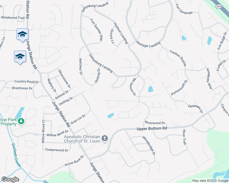 map of restaurants, bars, coffee shops, grocery stores, and more near 419 Meramec Way in Saint Charles