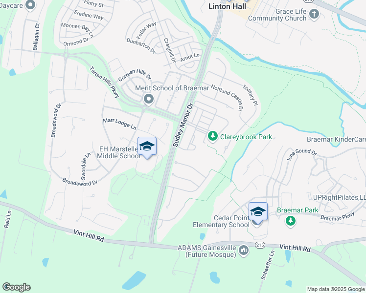 map of restaurants, bars, coffee shops, grocery stores, and more near 12852 Wishing Well Way in Bristow
