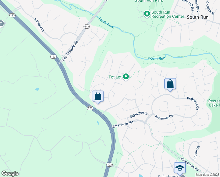 map of restaurants, bars, coffee shops, grocery stores, and more near 8026 Oak Hollow Lane in Fairfax Station