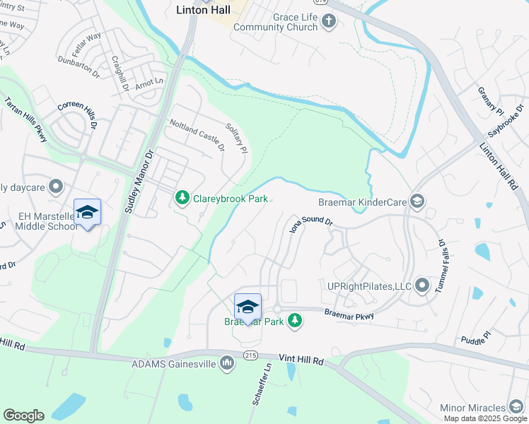 map of restaurants, bars, coffee shops, grocery stores, and more near 10019 Naughton Court in Bristow