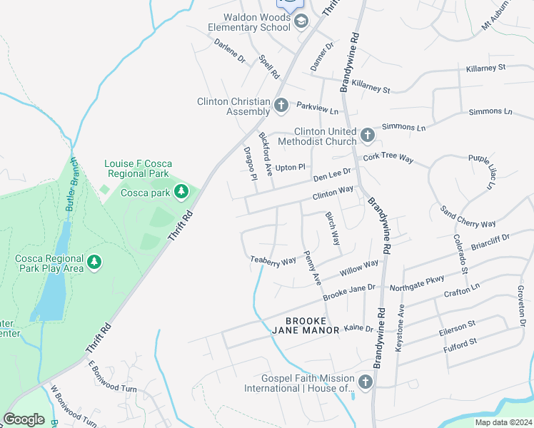 map of restaurants, bars, coffee shops, grocery stores, and more near 6107 Clinton Way in Clinton