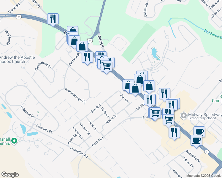map of restaurants, bars, coffee shops, grocery stores, and more near 34383 Summerlyn Drive in Lewes