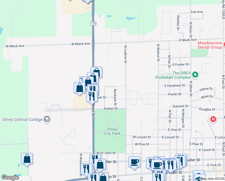 map of restaurants, bars, coffee shops, grocery stores, and more near 701-799 Hutchinson Street in Olney