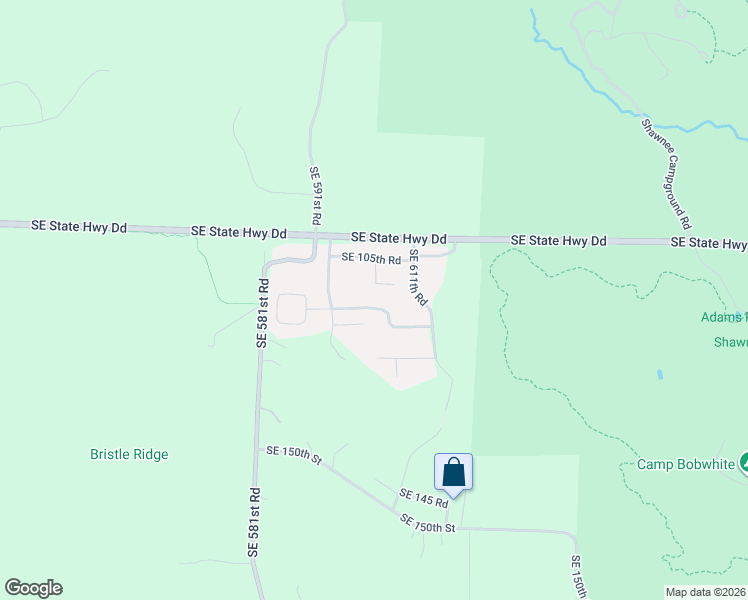 map of restaurants, bars, coffee shops, grocery stores, and more near 601 Southeast 110th Road in Warrensburg