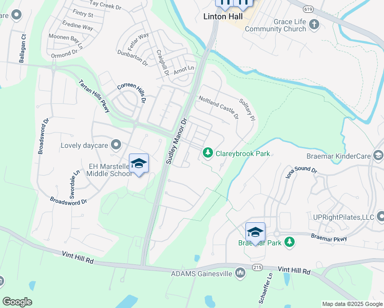 map of restaurants, bars, coffee shops, grocery stores, and more near 9973 Shortbread Way in Bristow