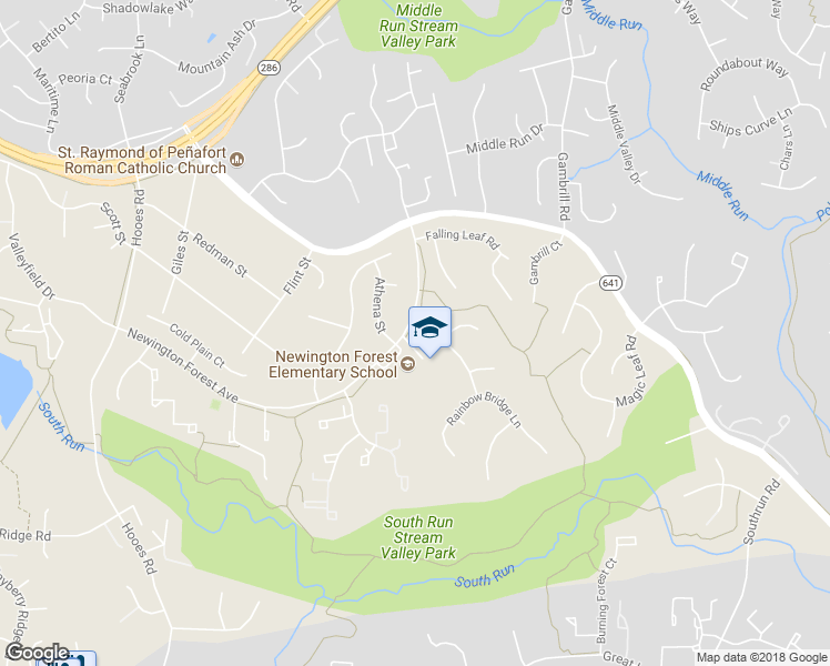 map of restaurants, bars, coffee shops, grocery stores, and more near 8501 Summer Breeze Lane in Springfield