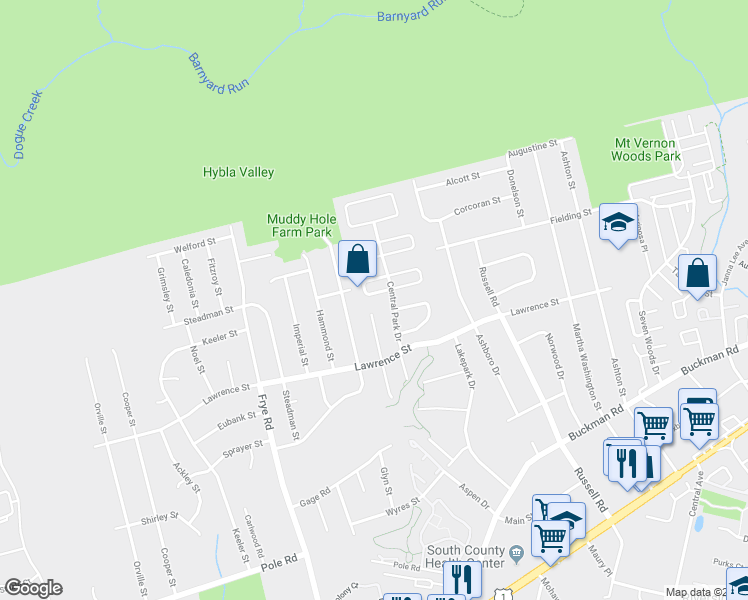 map of restaurants, bars, coffee shops, grocery stores, and more near 4515 Squiredale Square in Alexandria