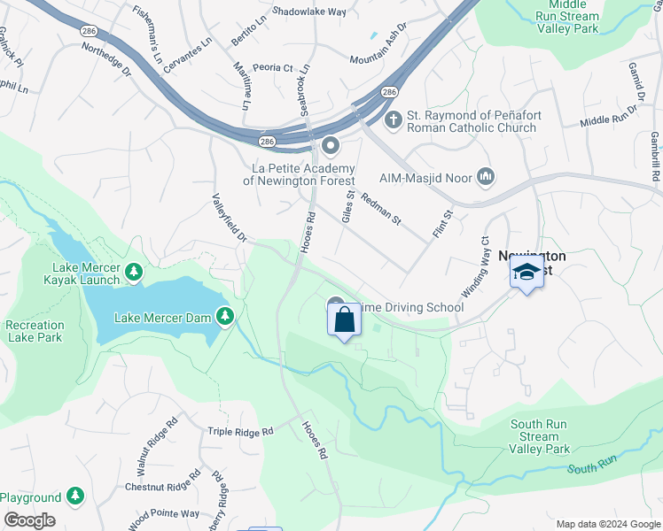map of restaurants, bars, coffee shops, grocery stores, and more near 8763 Cold Plain Court in Springfield