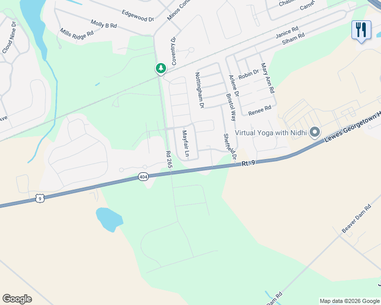 map of restaurants, bars, coffee shops, grocery stores, and more near 19 Mayfair Lane in Lewes