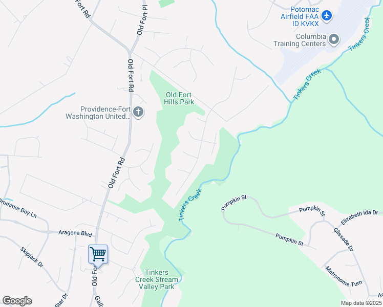 map of restaurants, bars, coffee shops, grocery stores, and more near 2308 Wagon Wheel Court in Fort Washington