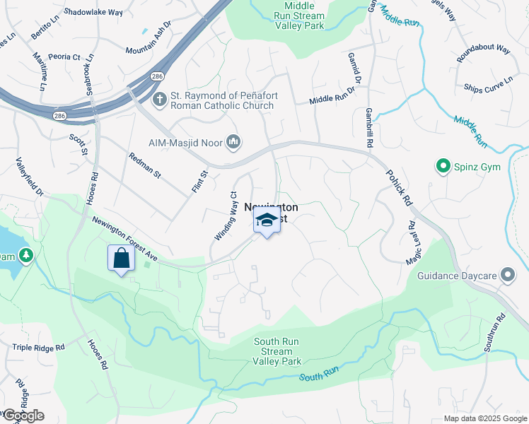 map of restaurants, bars, coffee shops, grocery stores, and more near 8069 Athena Street in Springfield
