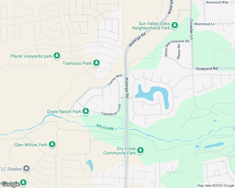 map of restaurants, bars, coffee shops, grocery stores, and more near 8664 Tapaderas Loop in Roseville