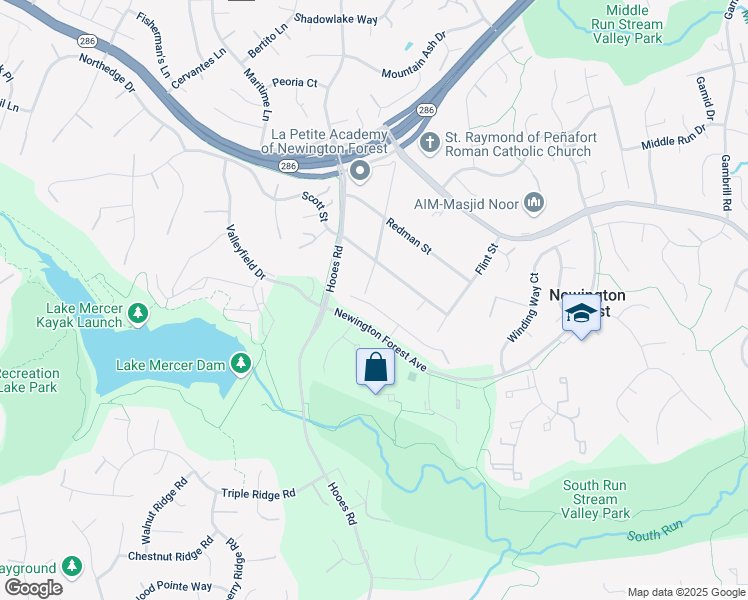 map of restaurants, bars, coffee shops, grocery stores, and more near 8760 Cold Plain Court in Springfield