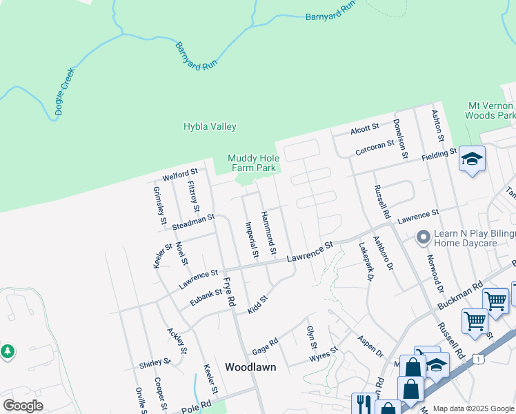map of restaurants, bars, coffee shops, grocery stores, and more near 7954 Hammond Street in Alexandria