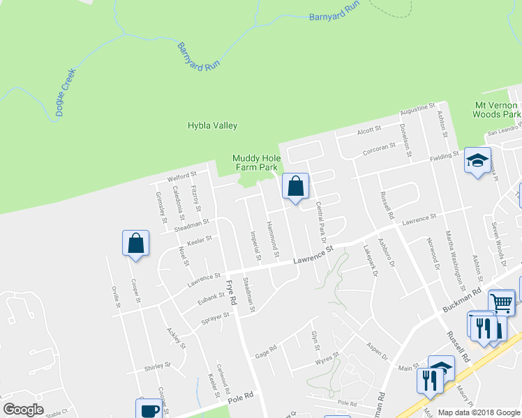 map of restaurants, bars, coffee shops, grocery stores, and more near 7954 Hammond Street in Alexandria