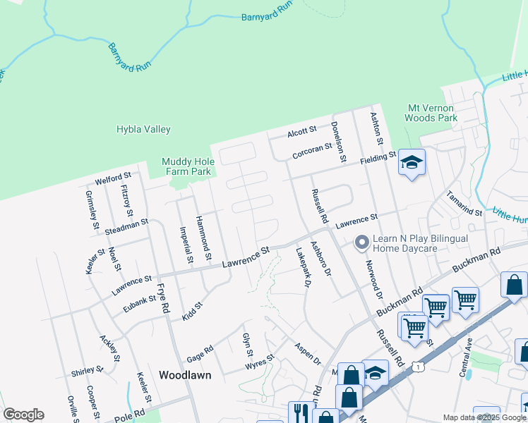 map of restaurants, bars, coffee shops, grocery stores, and more near 4427 Longworthe Square in Alexandria