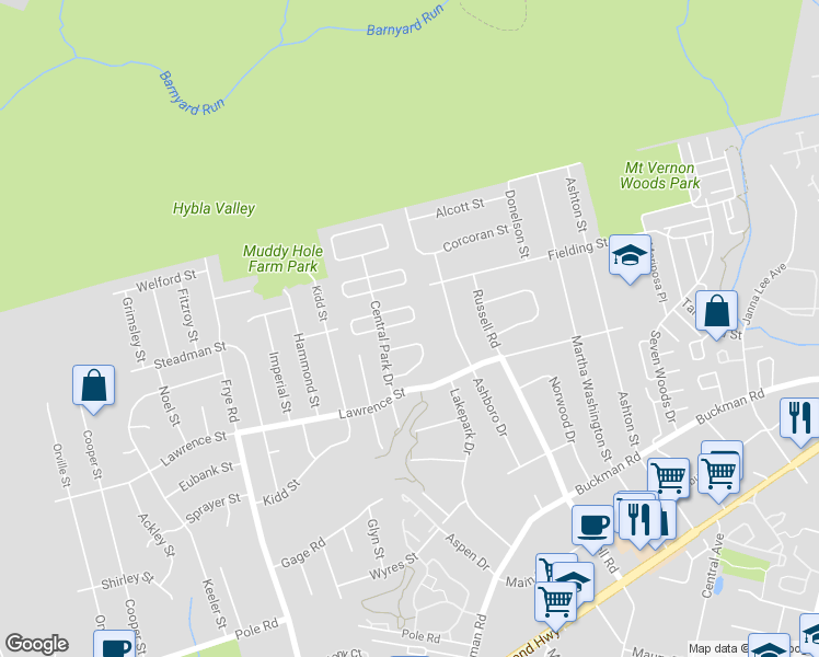 map of restaurants, bars, coffee shops, grocery stores, and more near 4419 Longworthe Square in Alexandria