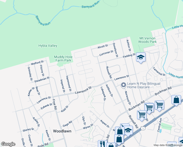 map of restaurants, bars, coffee shops, grocery stores, and more near 4419 Longworthe Square in Alexandria