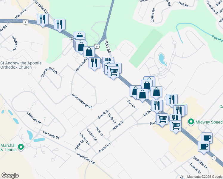 map of restaurants, bars, coffee shops, grocery stores, and more near 34363 Summerlyn Drive in Lewes