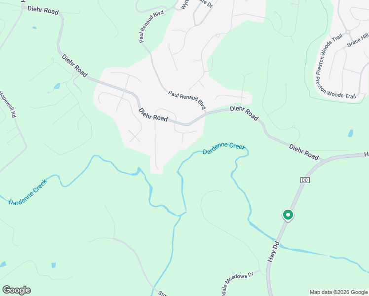map of restaurants, bars, coffee shops, grocery stores, and more near 44 Gateview Court in Wentzville