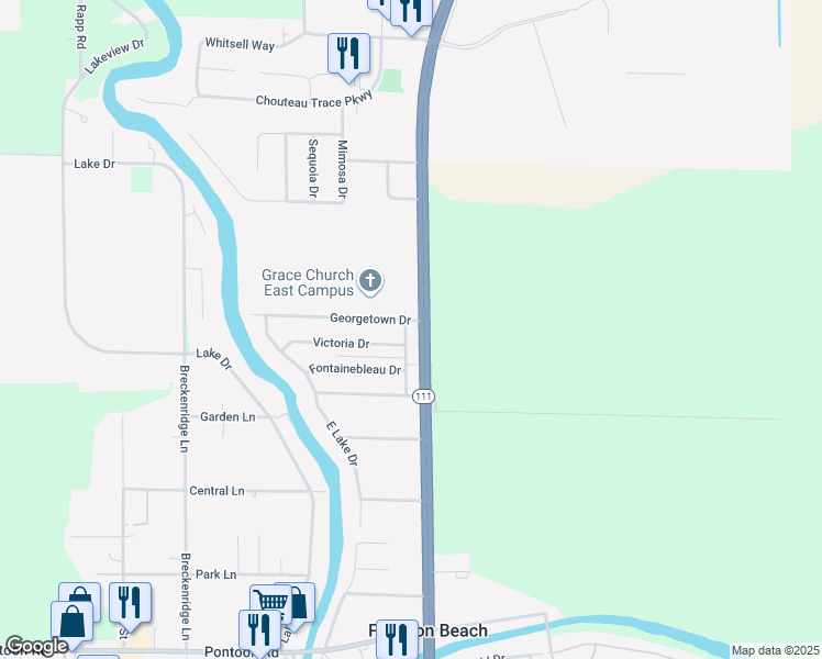 map of restaurants, bars, coffee shops, grocery stores, and more near 3 Georgetown Drive in Granite City