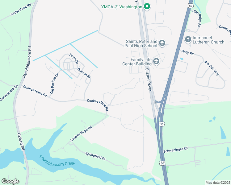 map of restaurants, bars, coffee shops, grocery stores, and more near 28864 Jasper Lane in Easton