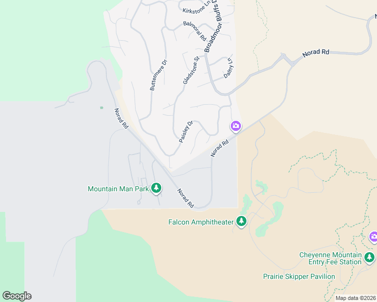 map of restaurants, bars, coffee shops, grocery stores, and more near 6250 Colfax Terrace in Colorado Springs