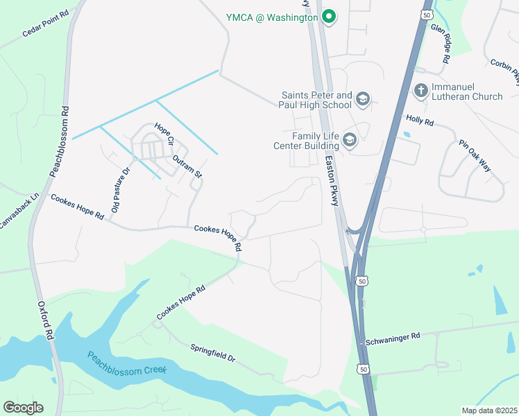 map of restaurants, bars, coffee shops, grocery stores, and more near 28864 Jasper Lane in Easton