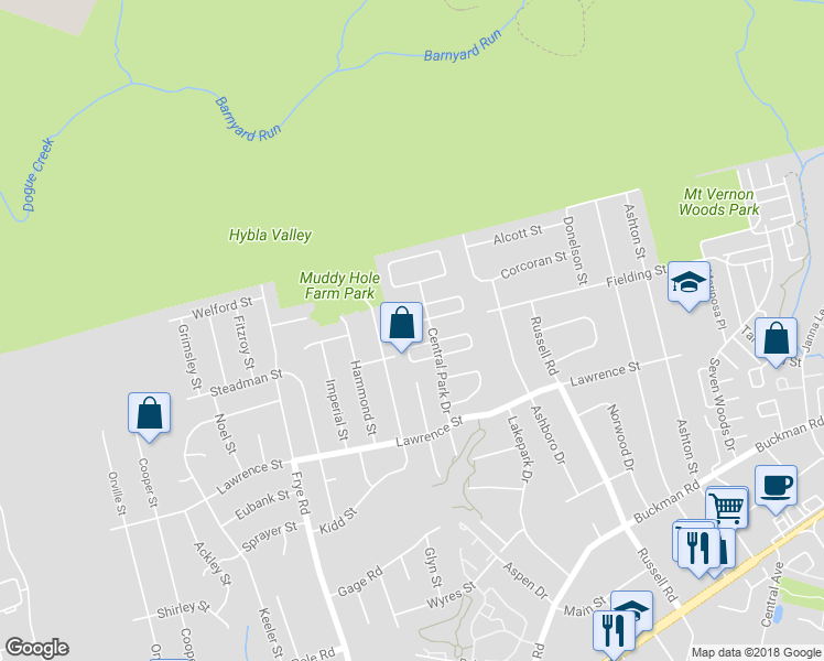 map of restaurants, bars, coffee shops, grocery stores, and more near 4513 Arendale Square in Alexandria