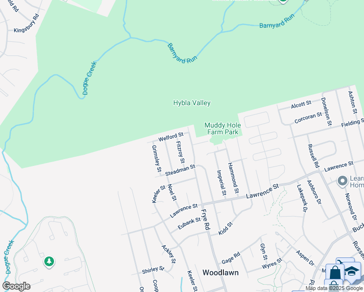 map of restaurants, bars, coffee shops, grocery stores, and more near 7917 Fitzroy Street in Alexandria