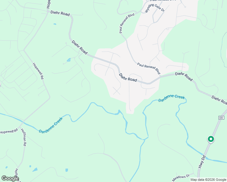 map of restaurants, bars, coffee shops, grocery stores, and more near 100 Godding Court in Wentzville