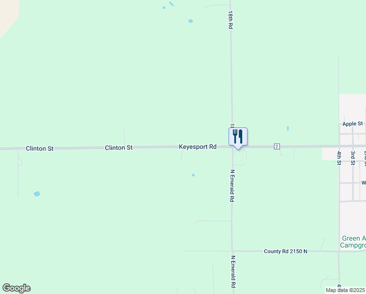 map of restaurants, bars, coffee shops, grocery stores, and more near 21808 Keyesport Road in Keyesport
