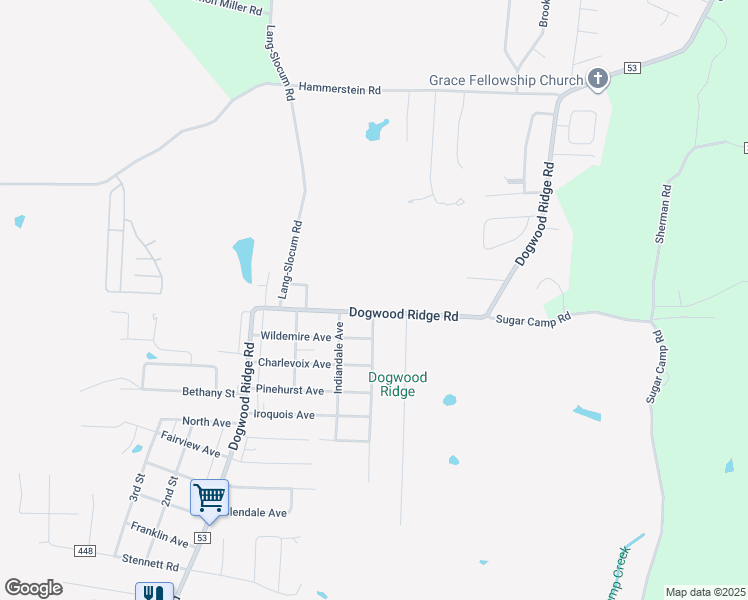 map of restaurants, bars, coffee shops, grocery stores, and more near 2157 Dogwood Ridge Road in Wheelersburg